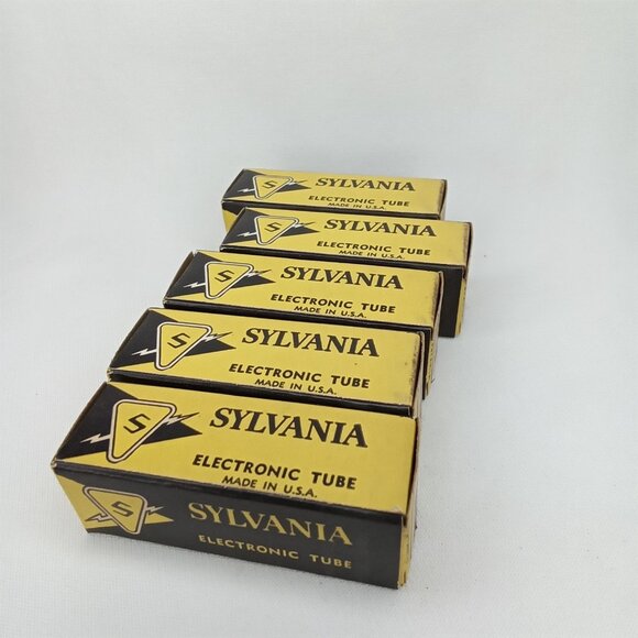 WWII Era Electronic Tube With Box Set Of 5 Sylvania Model 6AX8 NOS NIB 1940s - Picture 12 of 15